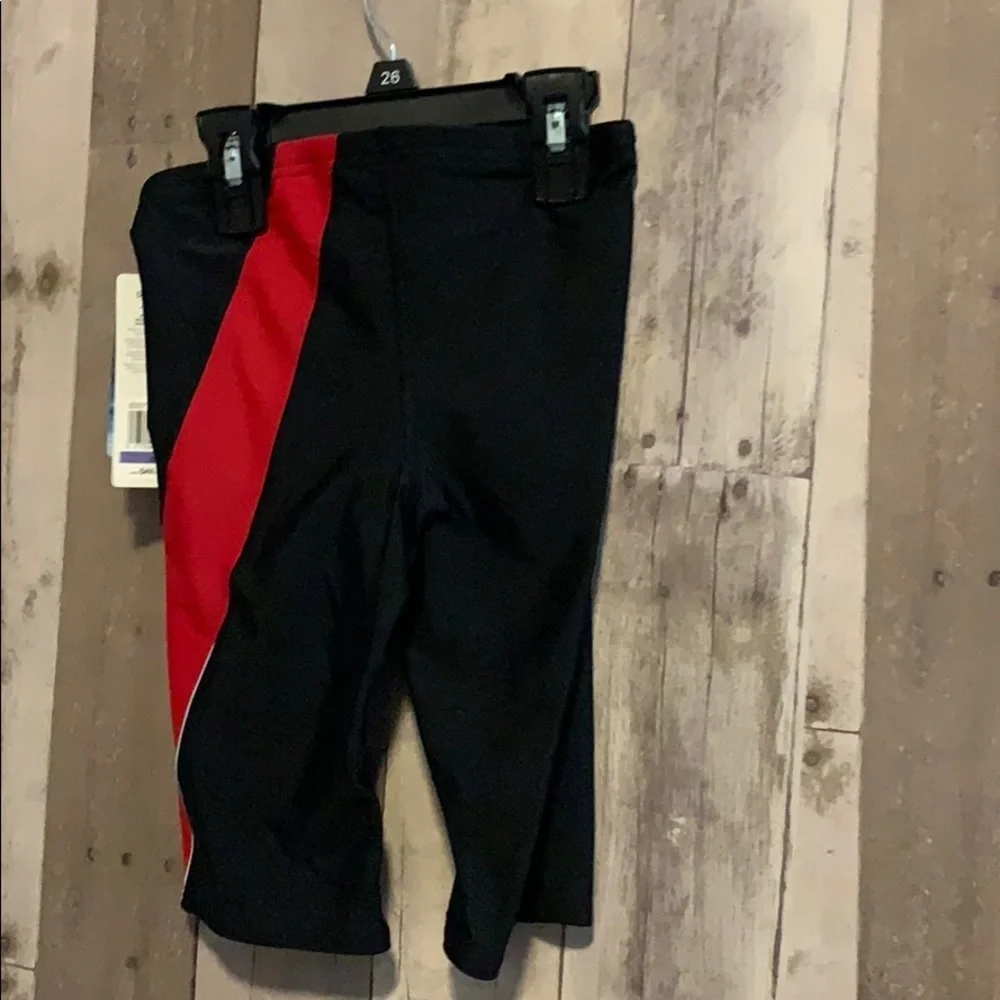 Speedo Competitive Black & Red swim jammers NWT
